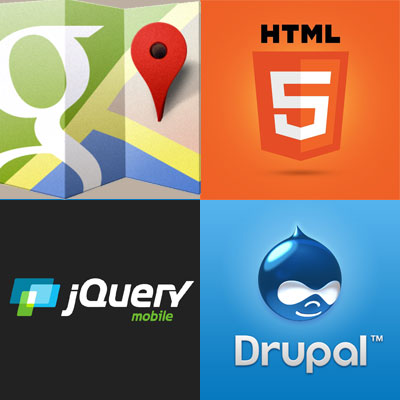 Google Maps, Drupal, HTML 5 + jQuery Mobile