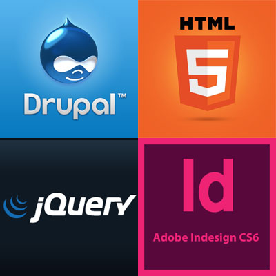 Drupal 7, HTML5, jQuery + Adode InDesign